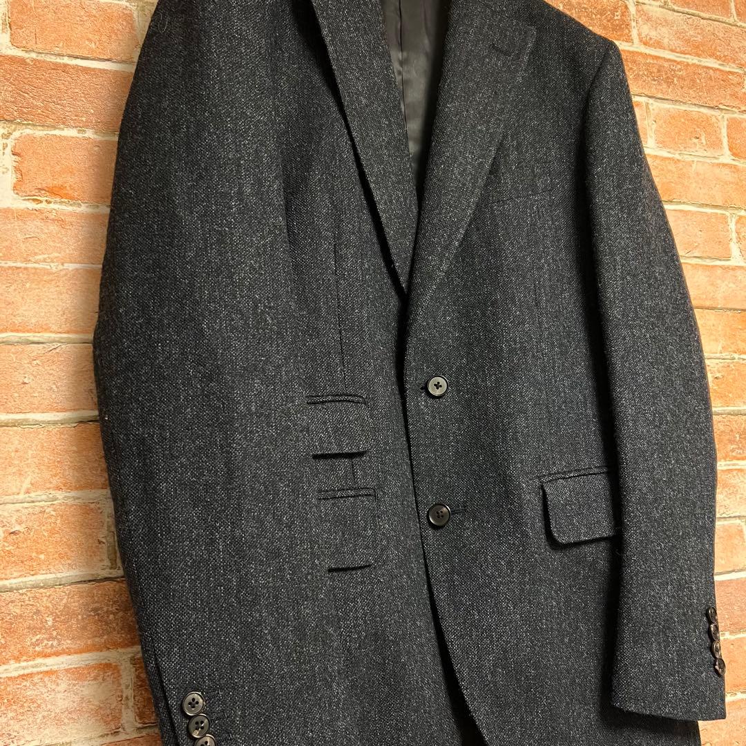 (希少)bishitto 英国製 MOON ツイードスーツセットアップ　紺色