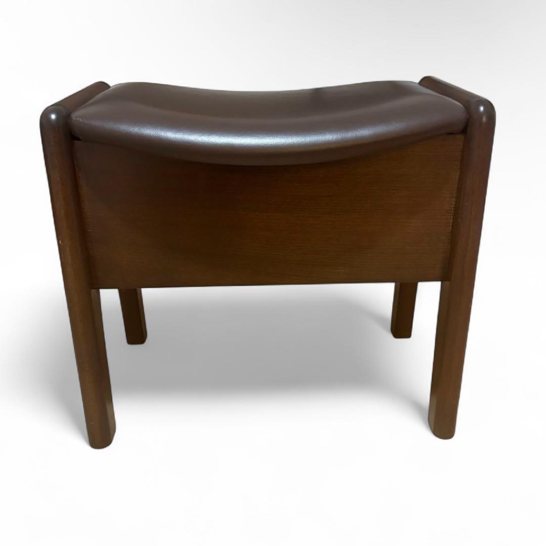 【美品】イスヤ工芸 引き出し付き玄関椅子 ブナ材 牛革張り 日本製