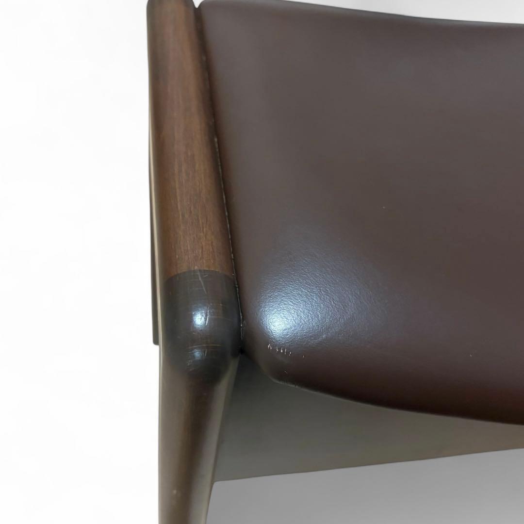 【美品】イスヤ工芸 引き出し付き玄関椅子 ブナ材 牛革張り 日本製