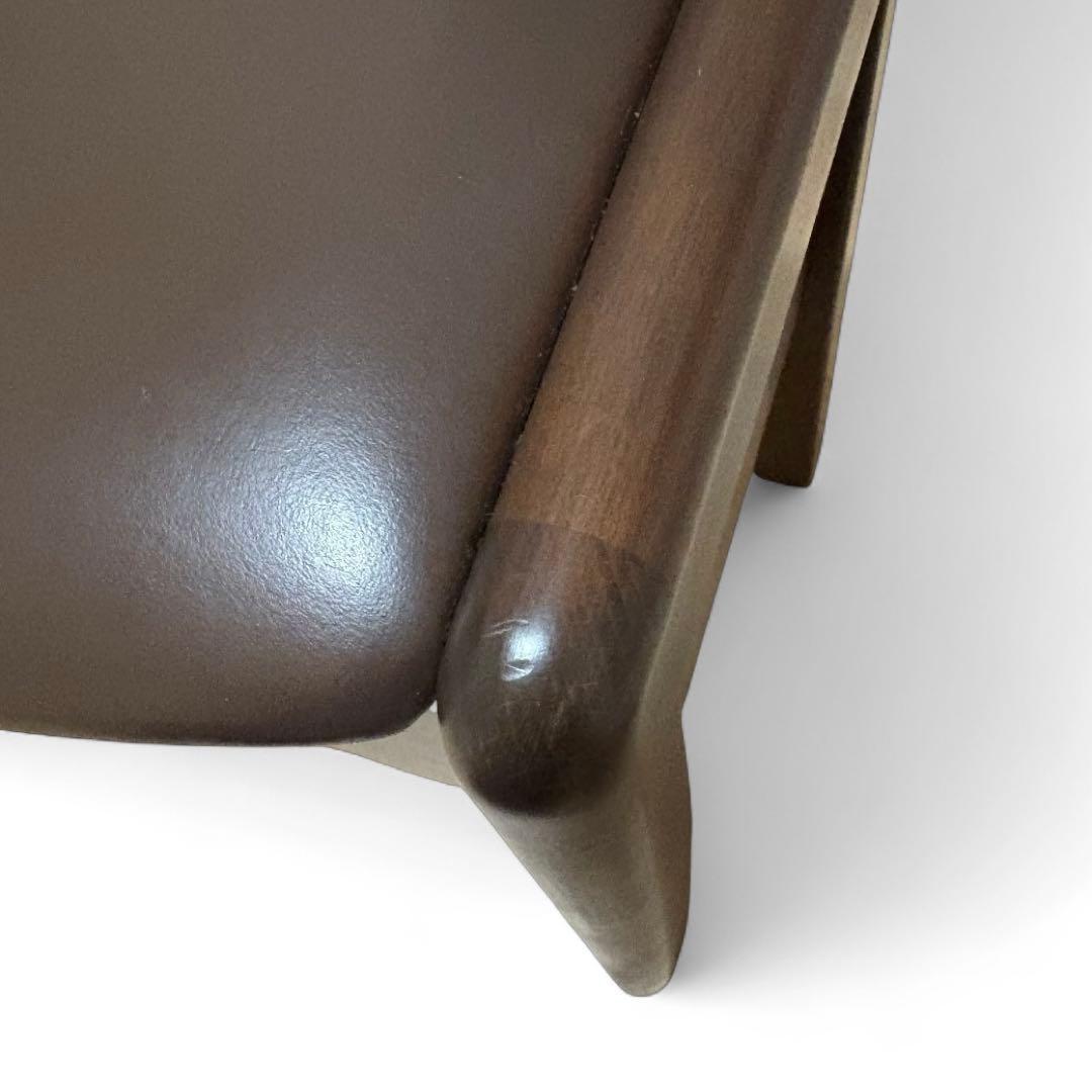 【美品】イスヤ工芸 引き出し付き玄関椅子 ブナ材 牛革張り 日本製