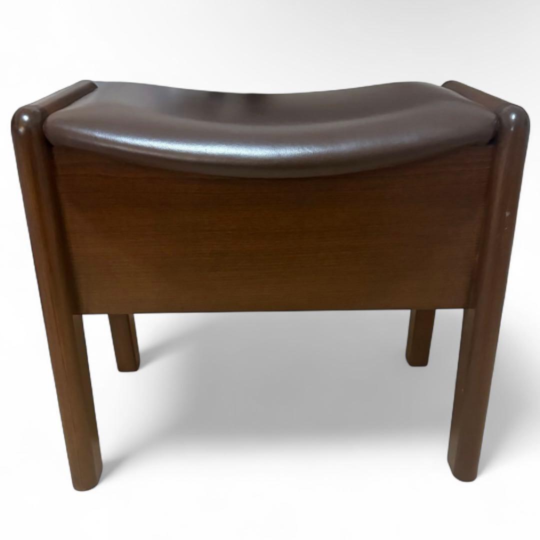 【美品】イスヤ工芸 引き出し付き玄関椅子 ブナ材 牛革張り 日本製