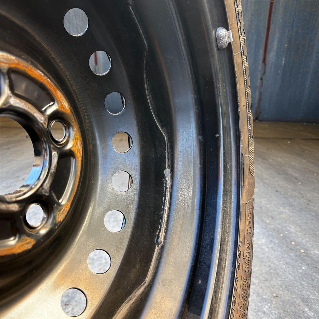 【9分山】155/65R14 ブラックスチールホイールセット