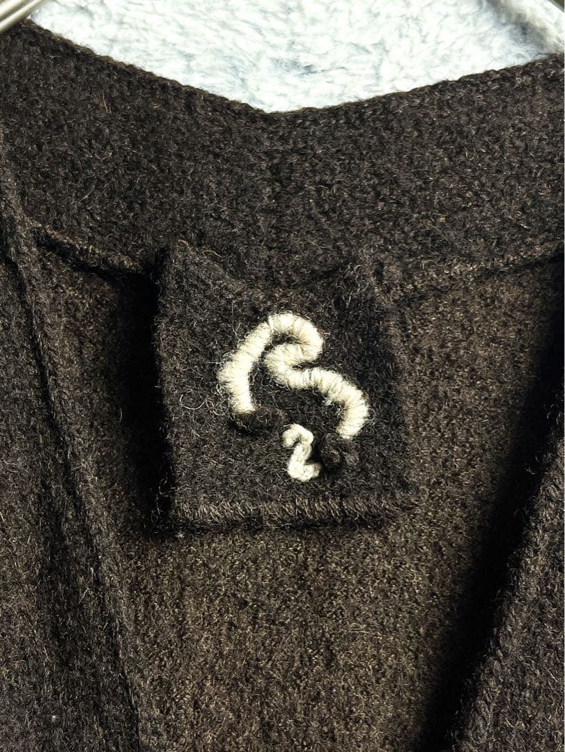 【BADOU-R 】45R 縮絨ウール ニットカーディガン ブラウン 2