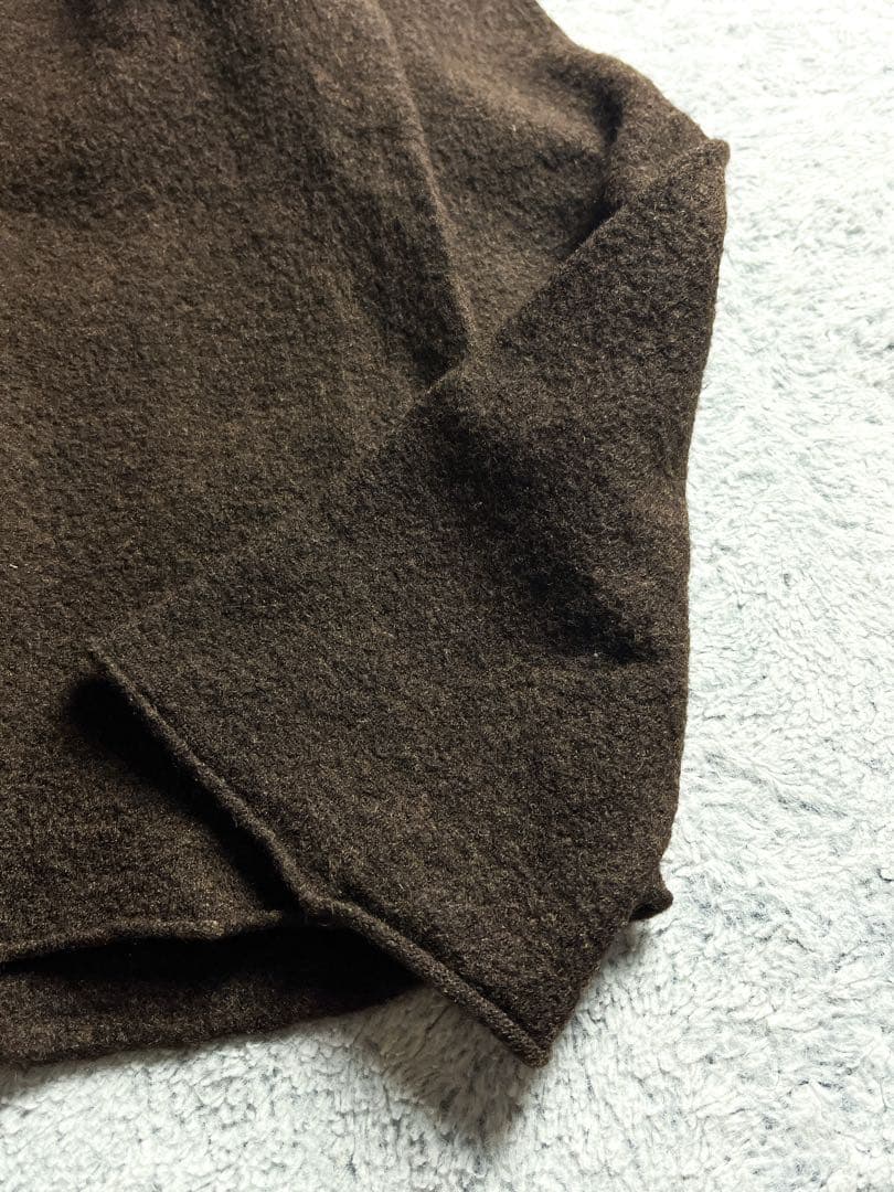 【BADOU-R 】45R 縮絨ウール ニットカーディガン ブラウン 2