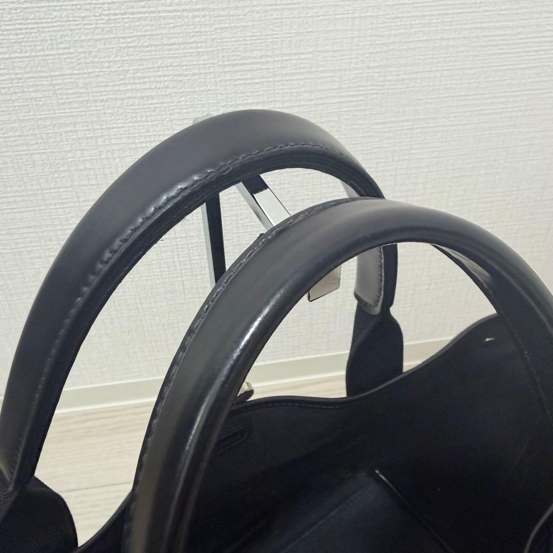 ✨美品✨BALENCIAGA　ネイビーカバスS　ハンドバッグ　キャンバス　黒