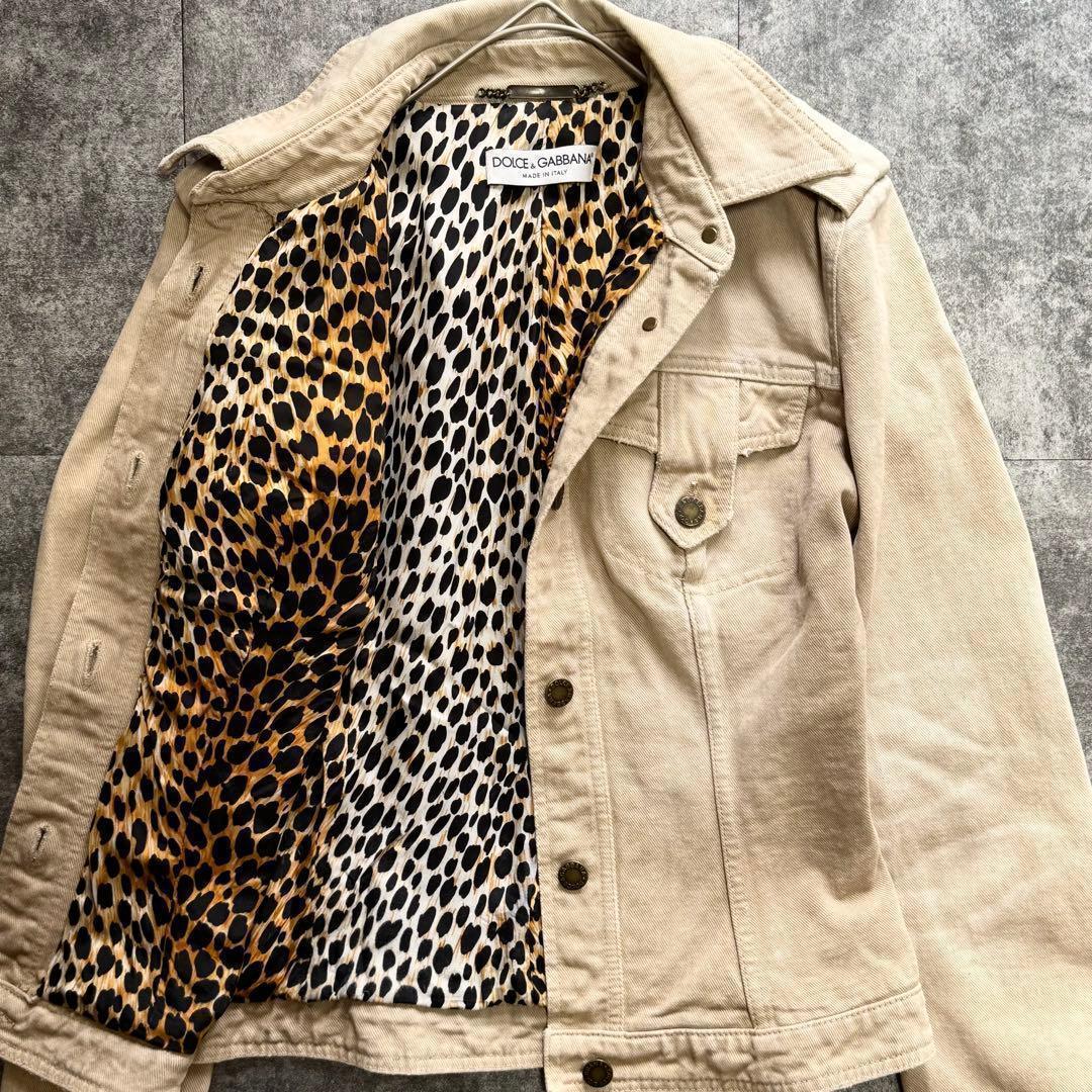 【希少】DOLCE & GABBANA レオパード 総柄 デニムジャケット