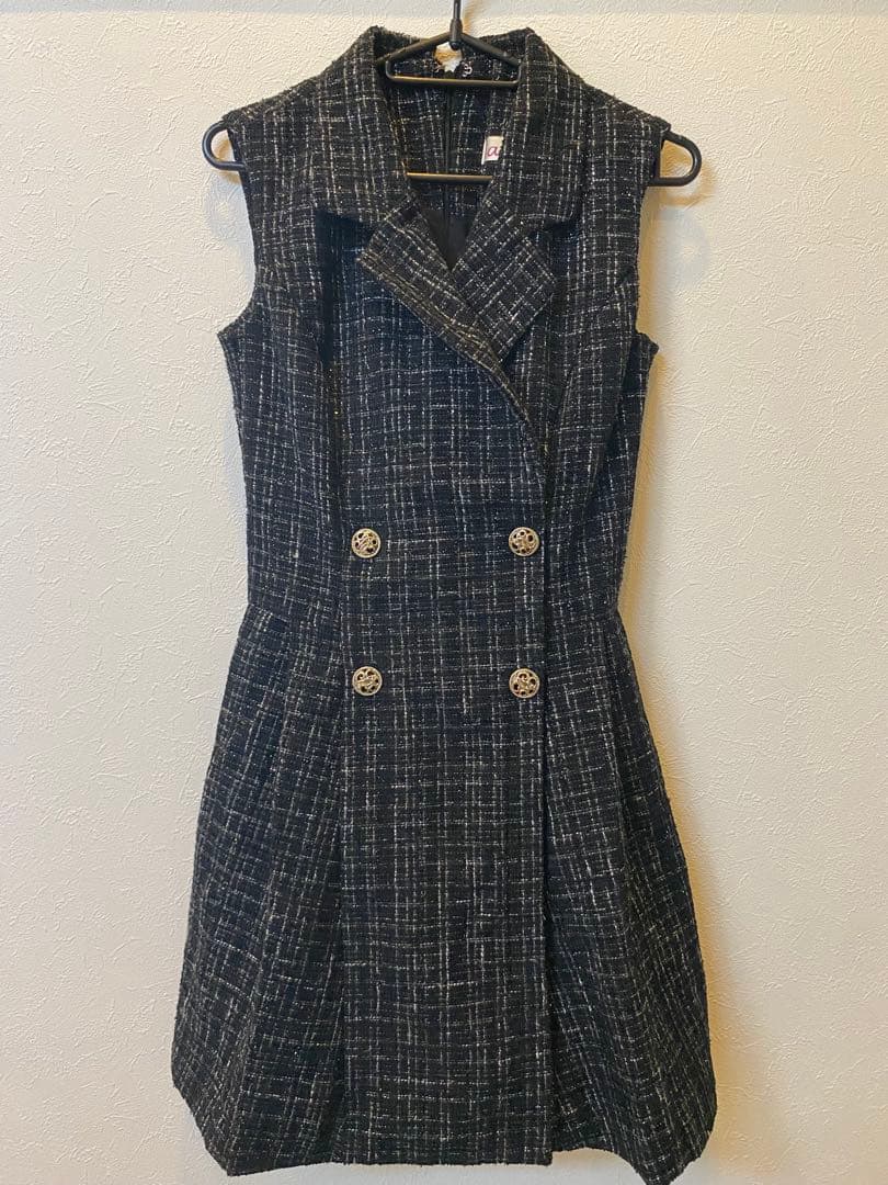 an ノースリーブ ダブルブレスト ワンピース