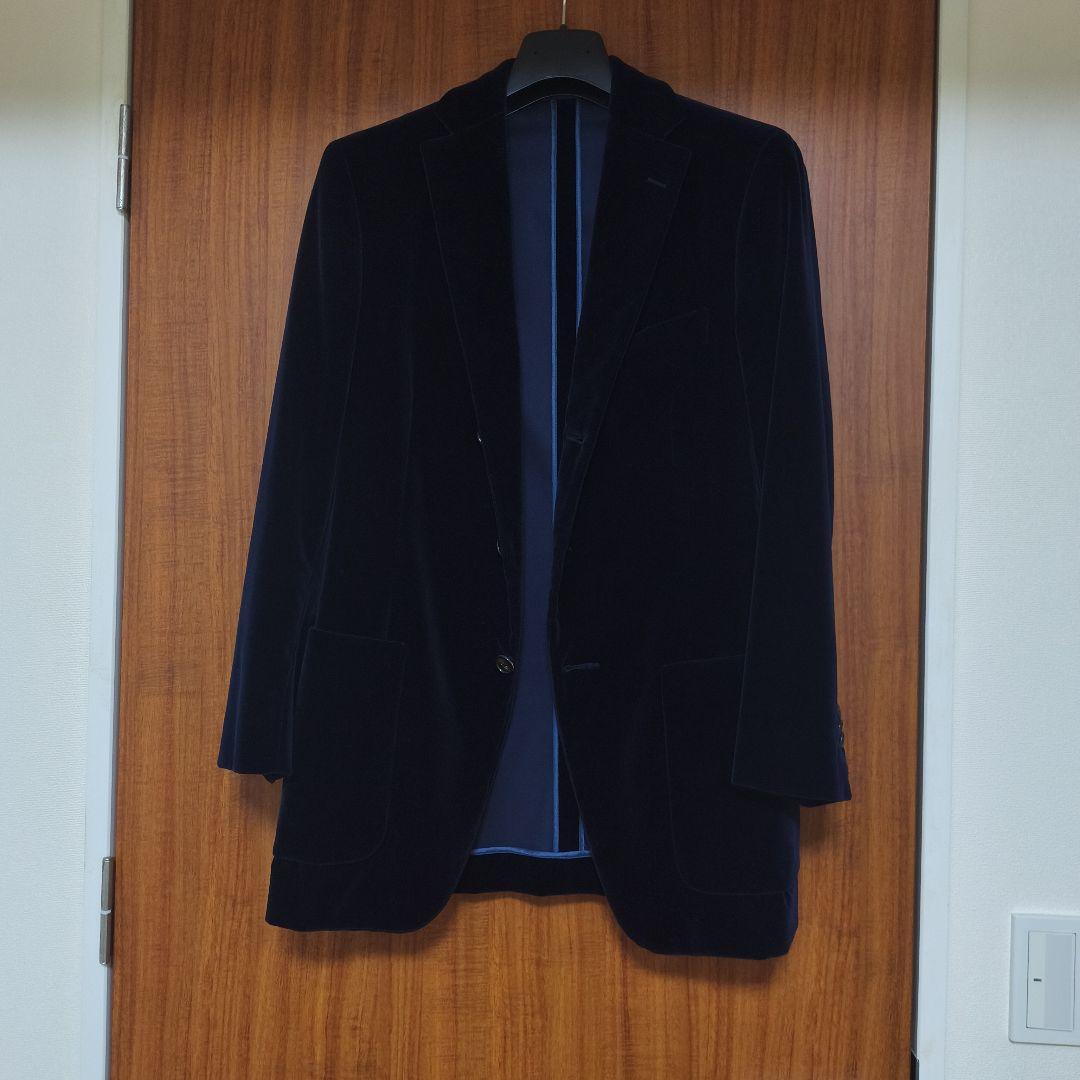 【プライスダウン】Belvest ネイビー ベルベット テーラードジャケット
