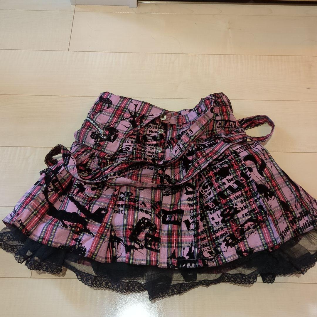 BA-TSU CLUB ピンク チェック プリーツスカート