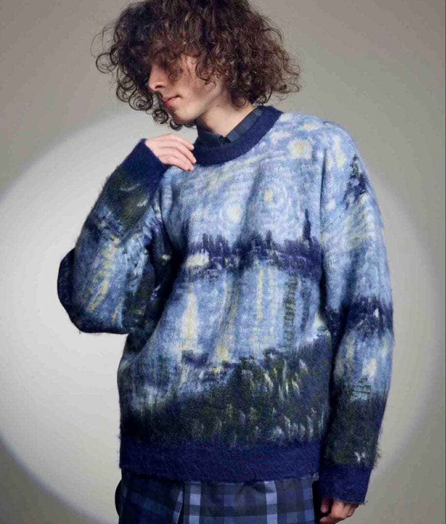 メゾンスペシャル プライム オーバー ランドスケープ ペインティング ニット