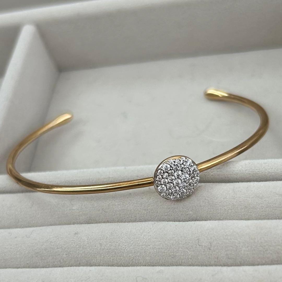 K10 モアサナイト バングル ブレスレット ダイヤモンド