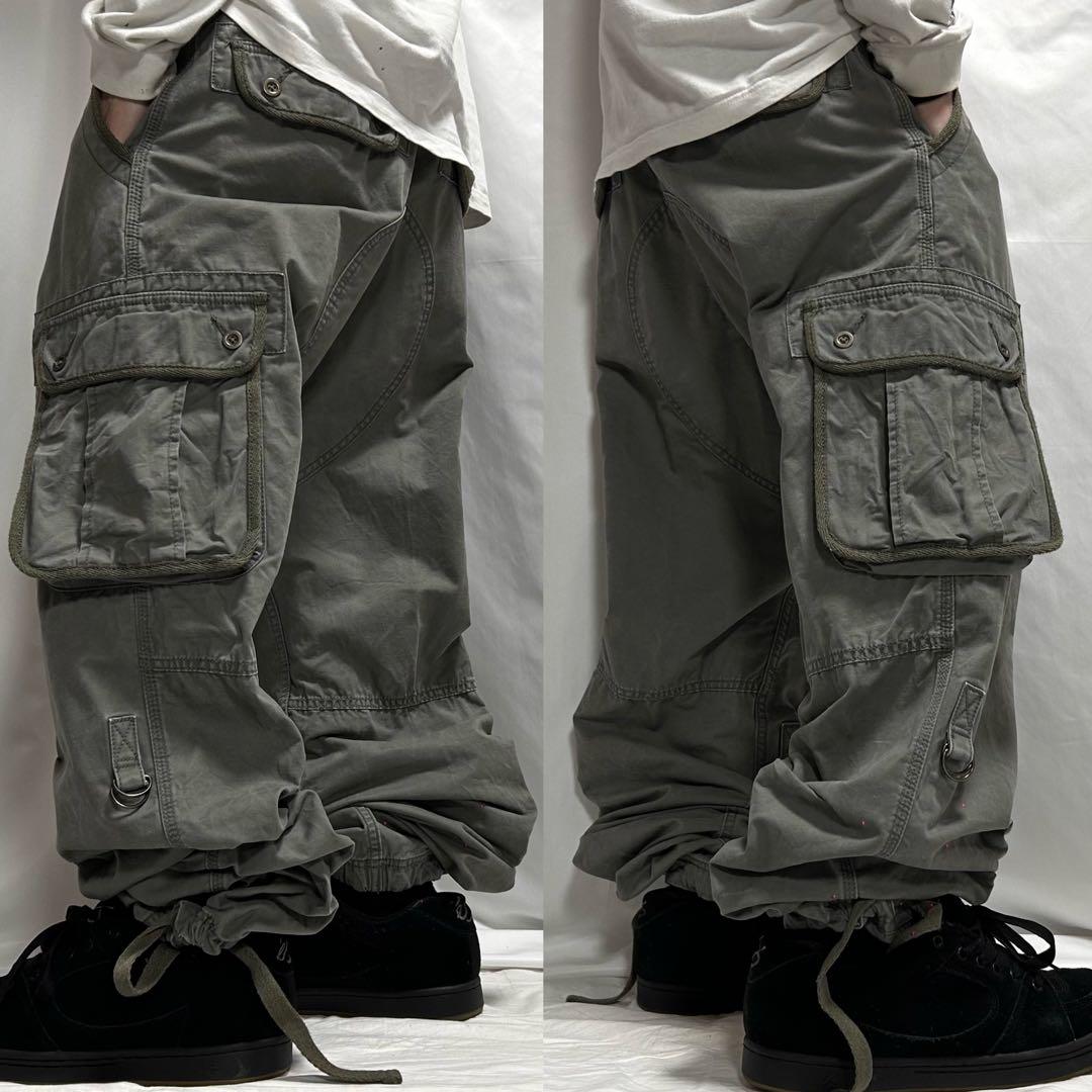 90s OLD UNIQLO パラシュート カーゴパンツ ドローコード Tech