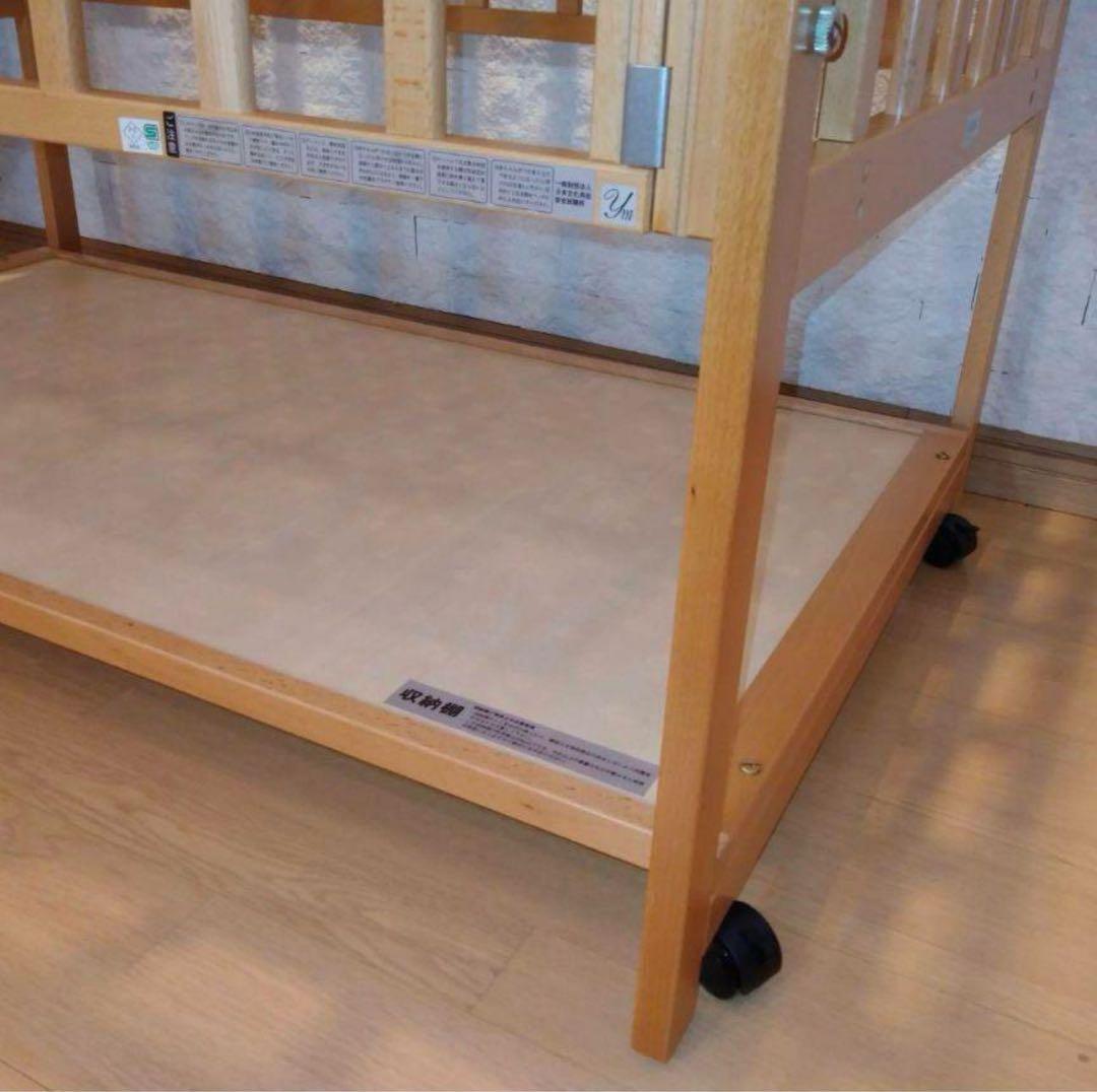 KATOJI　ハイタイプ　ベビーベッド　ツーオープン　ナチュラル