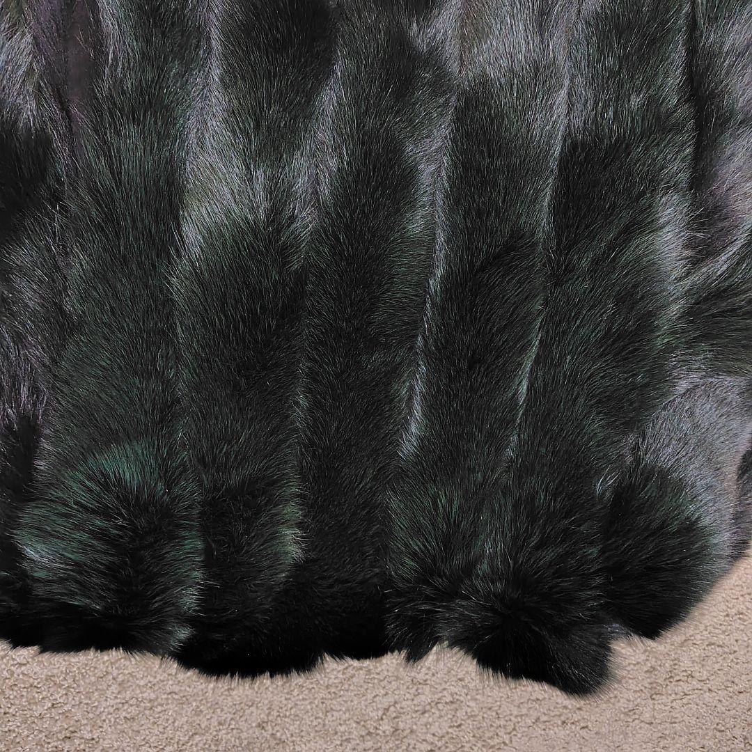 yukiko hanai フォックスファーコート 動物の顔付き　濃青