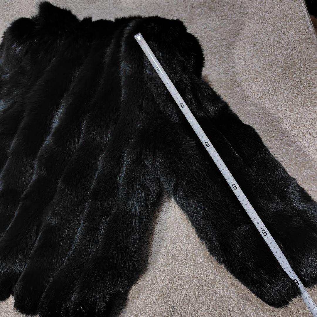 yukiko hanai フォックスファーコート 動物の顔付き　濃青