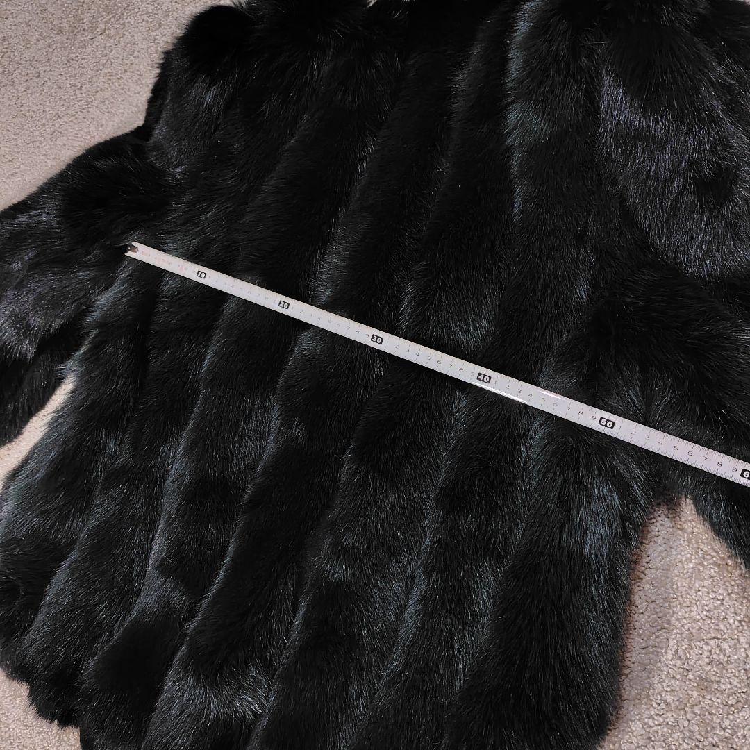 yukiko hanai フォックスファーコート 動物の顔付き　濃青