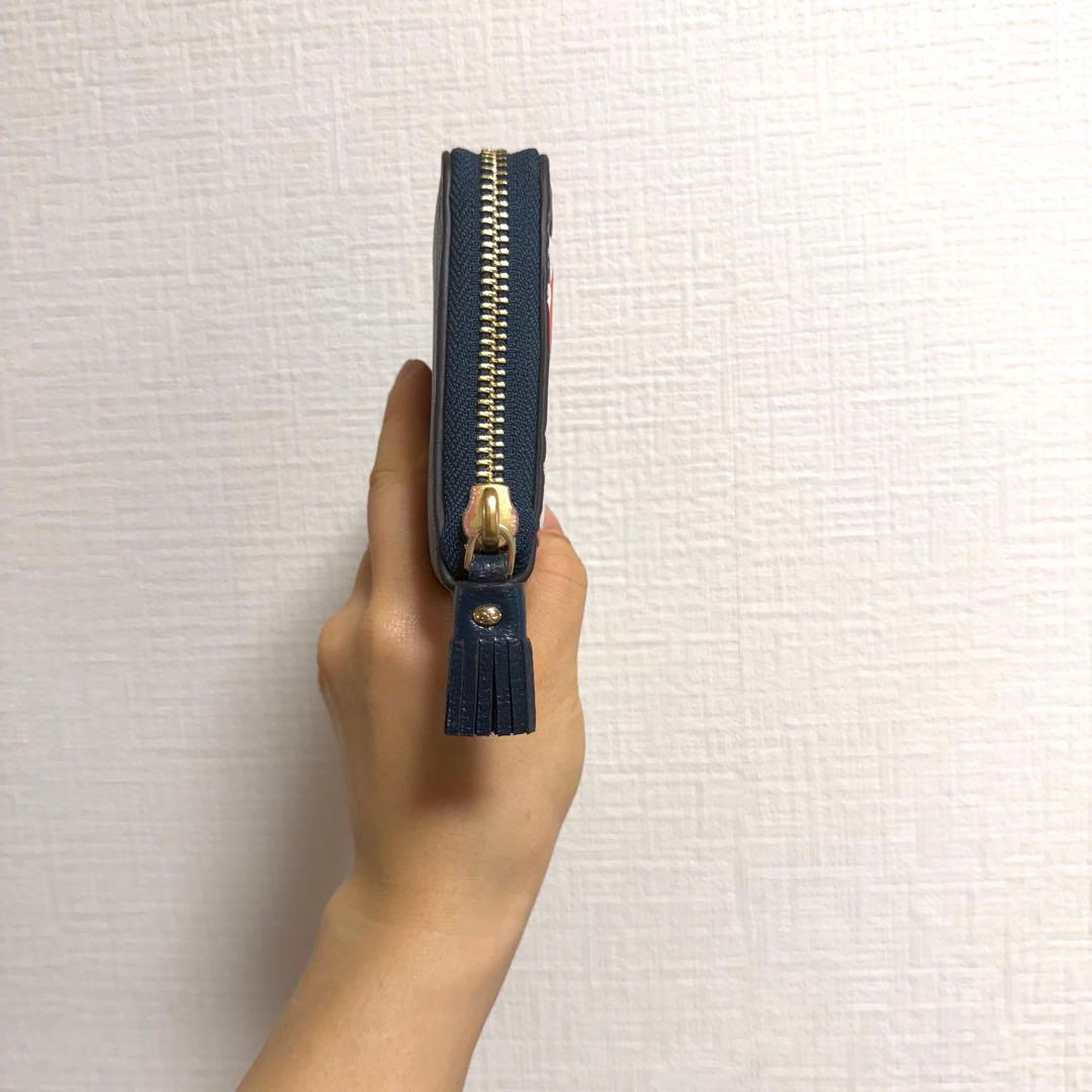 新品未使用　Anya Hindmarch 長財布 ネイビー 個性派虎デザイン