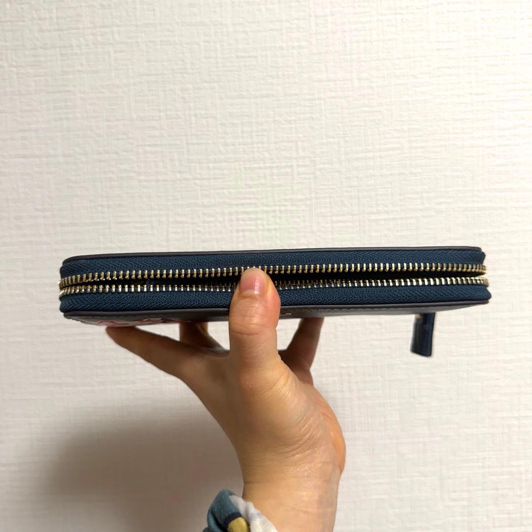 新品未使用　Anya Hindmarch 長財布 ネイビー 個性派虎デザイン