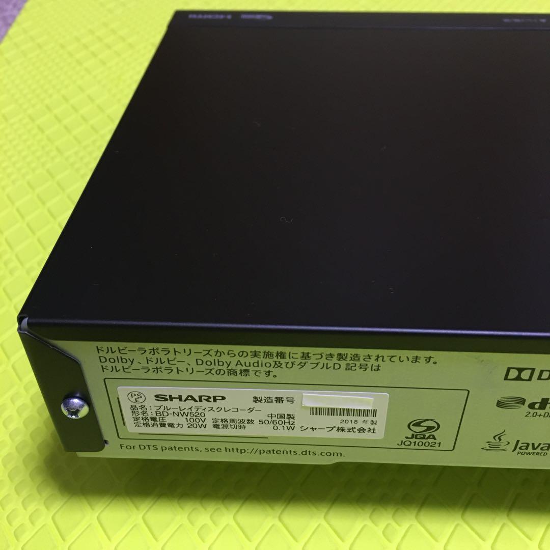 ◆2018年製◆シャープBD-NW520◆2番組同時録画◆純正リモコン