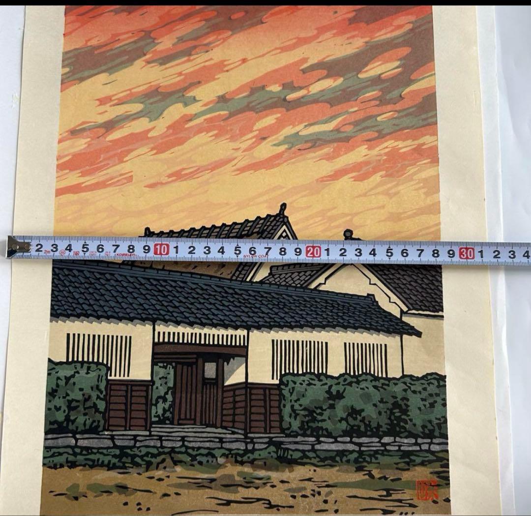 西嶋勝之?サイン入り 木版画 小倉山 絵画　272/500 39/500