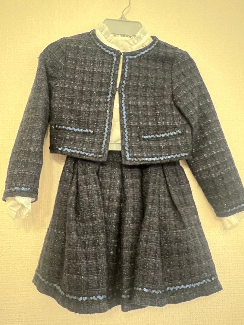 kate spade ネイビー ツイード スーツ120 入学式　卒園式