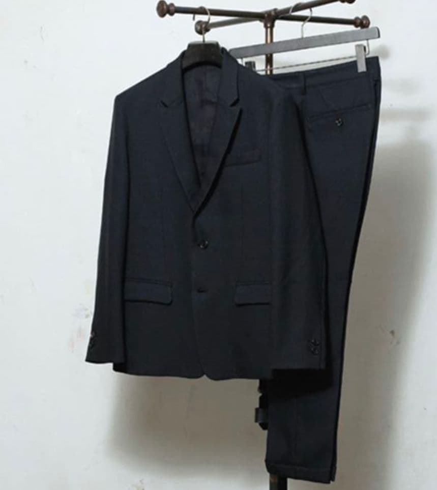 美品　MR.OLIVE セットアップ　ピークドラペルジャケット　パンツ　ブラック