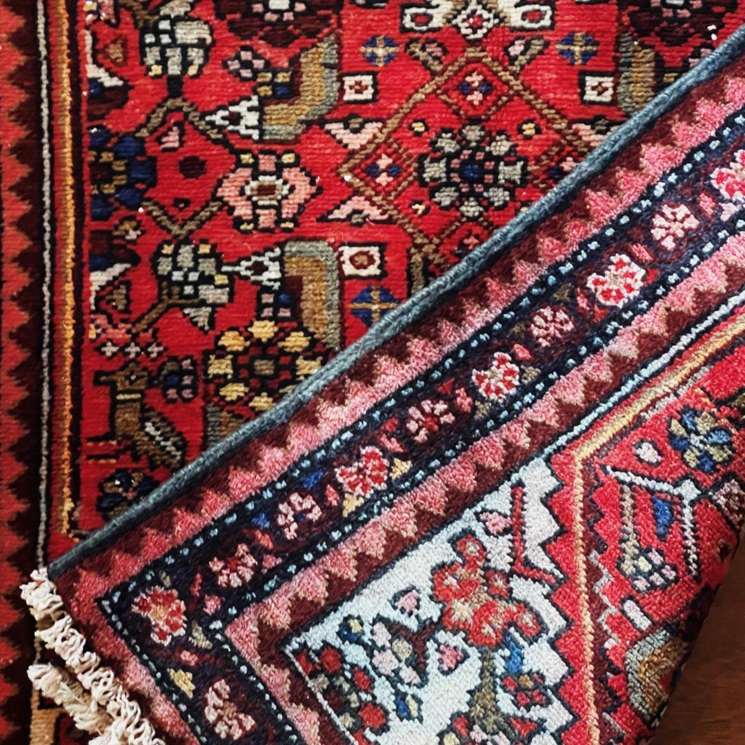 155×82〜90 アフガニスタン バルーチ族 手織りヴィンテージラグ 花と鳥