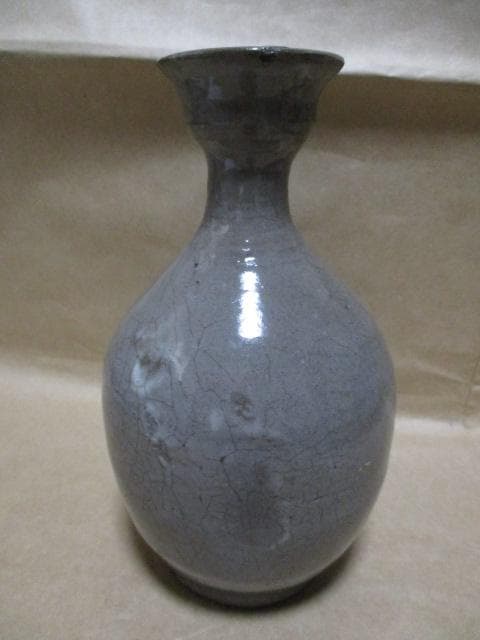 李朝　井戸釉の徳利　珍品　R3-3