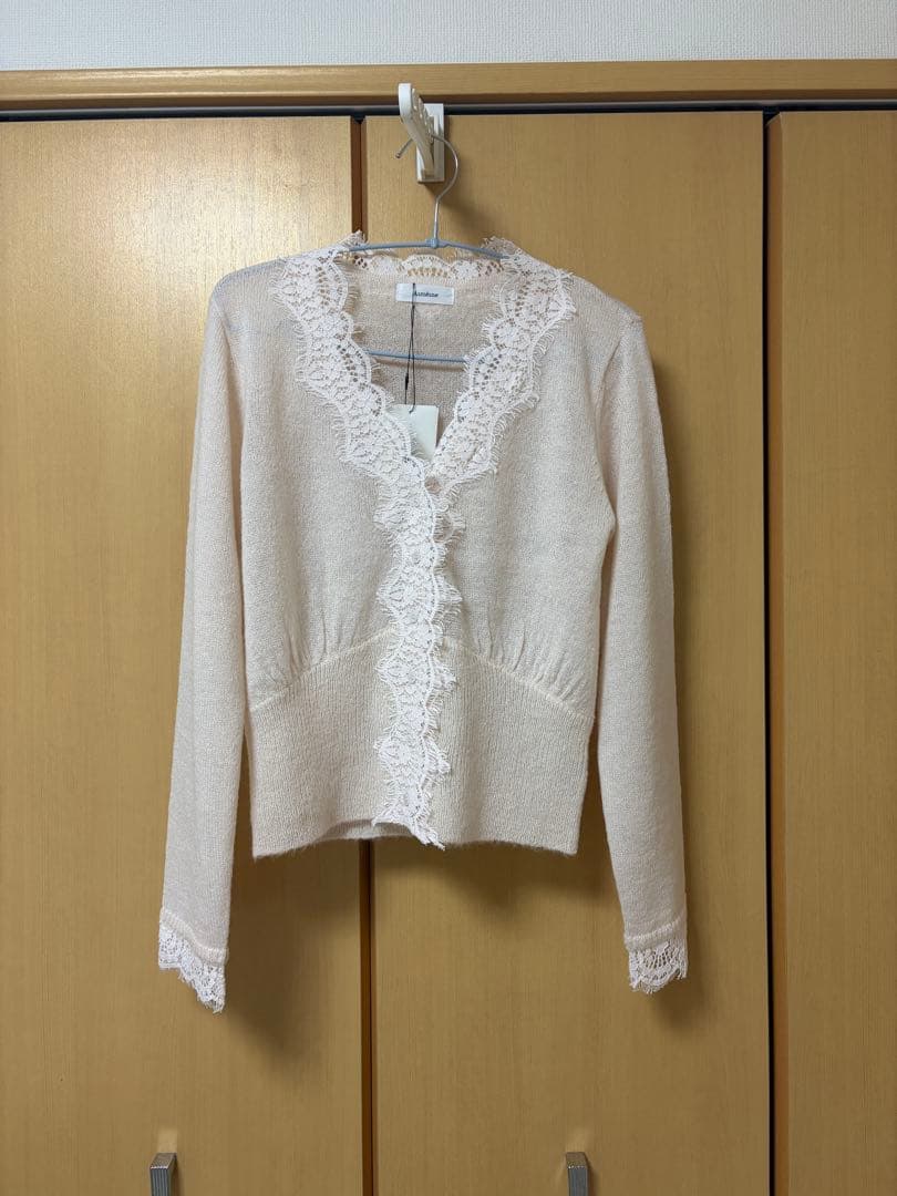 Aimeine エメイン　シアーモヘヤレースカーディガン