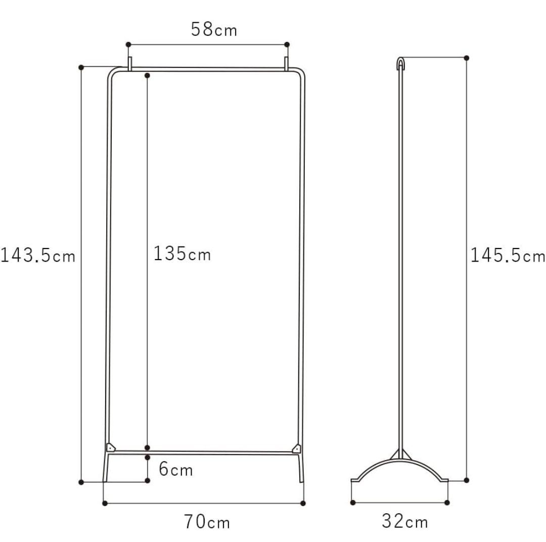 シンプルな金属製ハンガーラック
