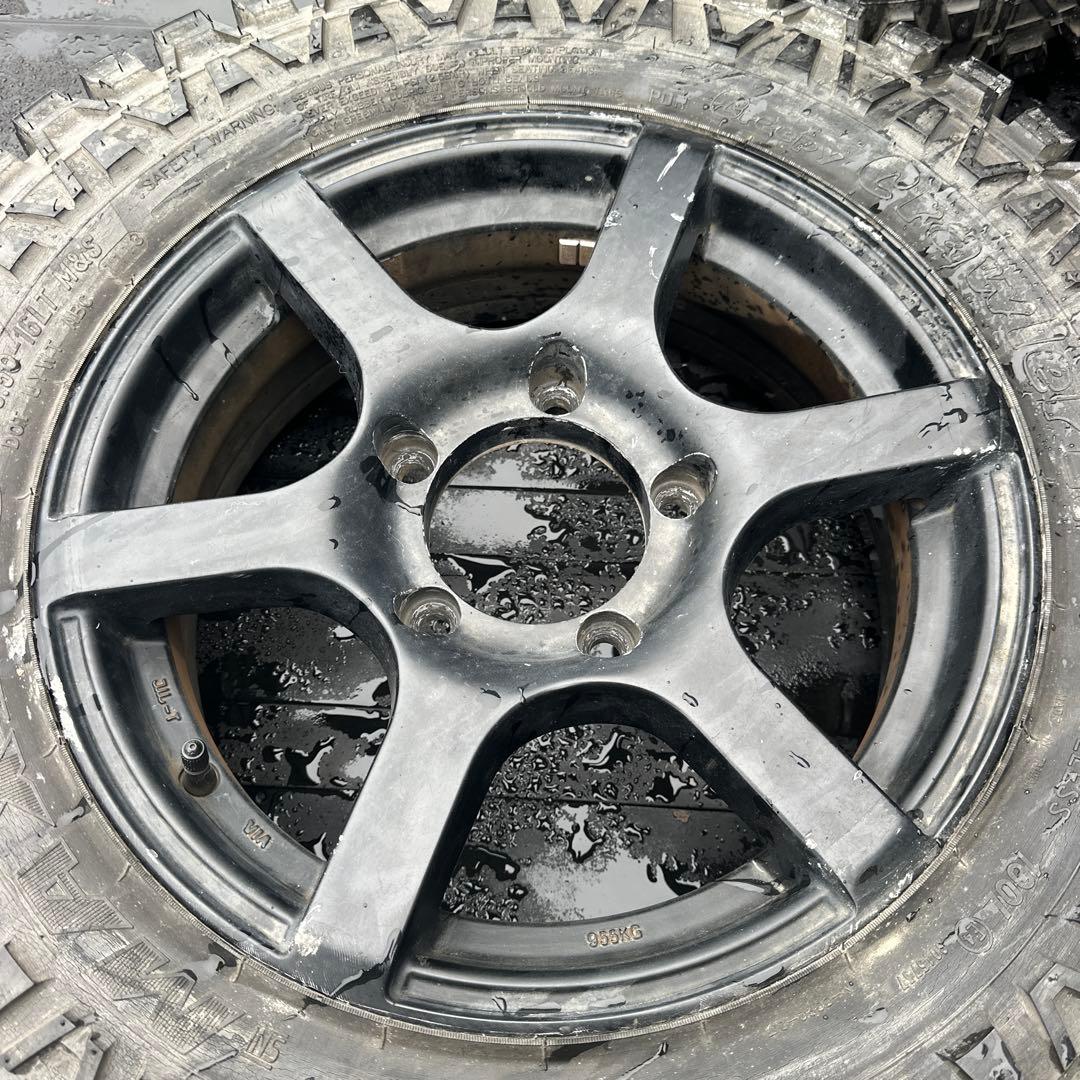 引き取り限定ジムニー用16インチ ブラック 5スポークホイールセット