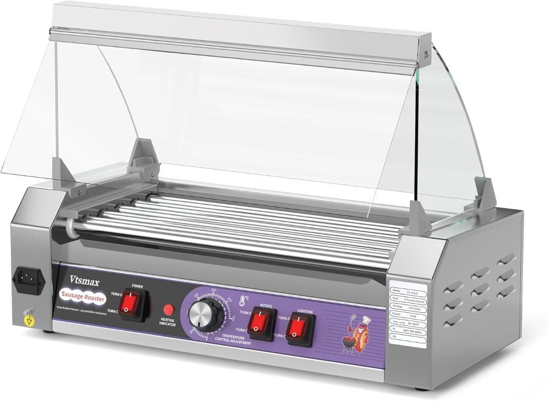 商用電動ソーセージローラーオーブン 5本式 ホットドッグ機 304ステンレス製