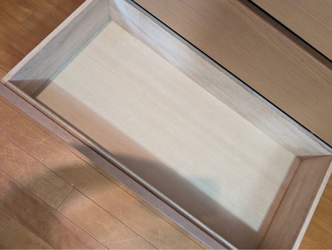 ■送料込■無印 木製チェスト オーク材 4段ワイド 衣類収納 廃盤 タンス 棚