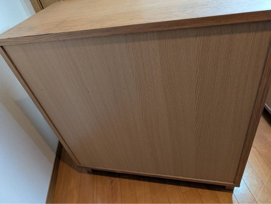 ■送料込■無印 木製チェスト オーク材 4段ワイド 衣類収納 廃盤 タンス 棚