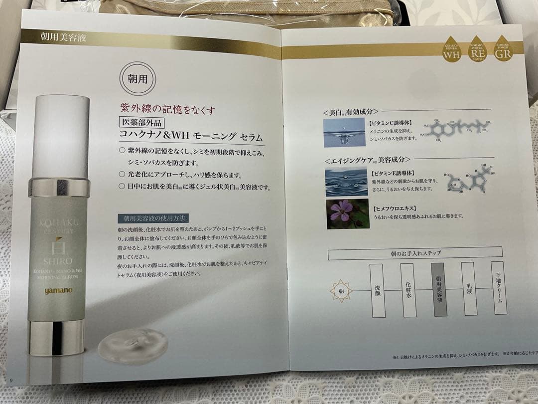 山野愛子　白　KOHAKU SHIRO スキンケアトラベルセット 9点