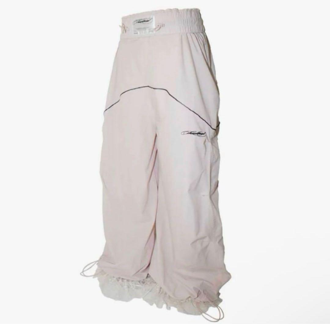 パンツ S nylon jersey pants lace (pink)