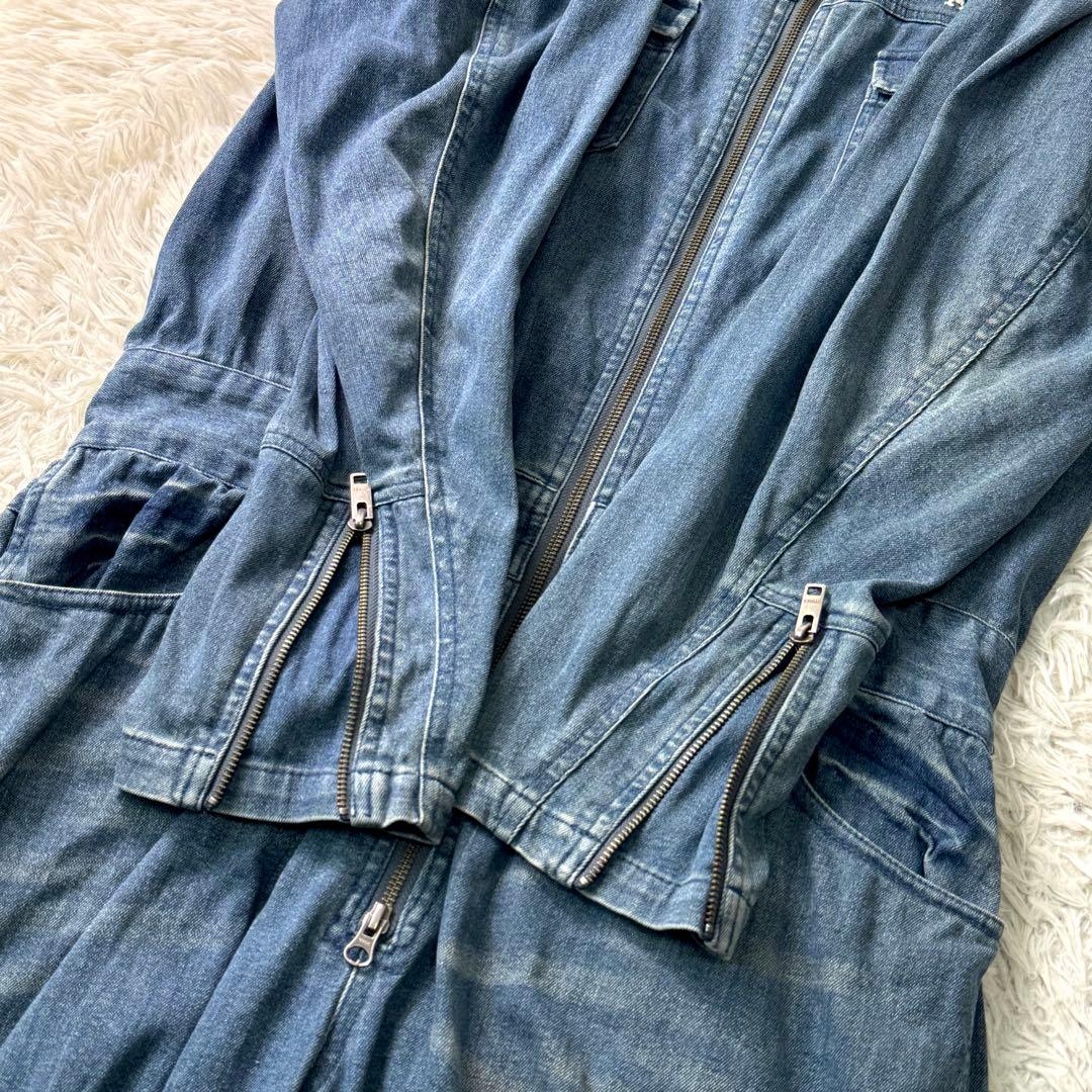 希少✨AVIREX オーバーオール　つなぎ　デニム　ロゴ　刺繍