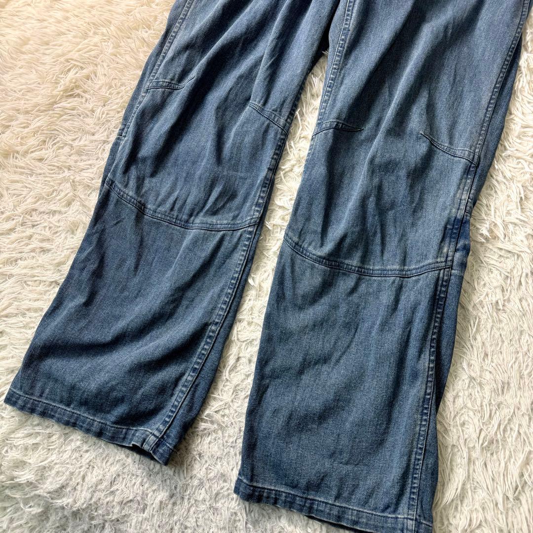 希少✨AVIREX オーバーオール　つなぎ　デニム　ロゴ　刺繍