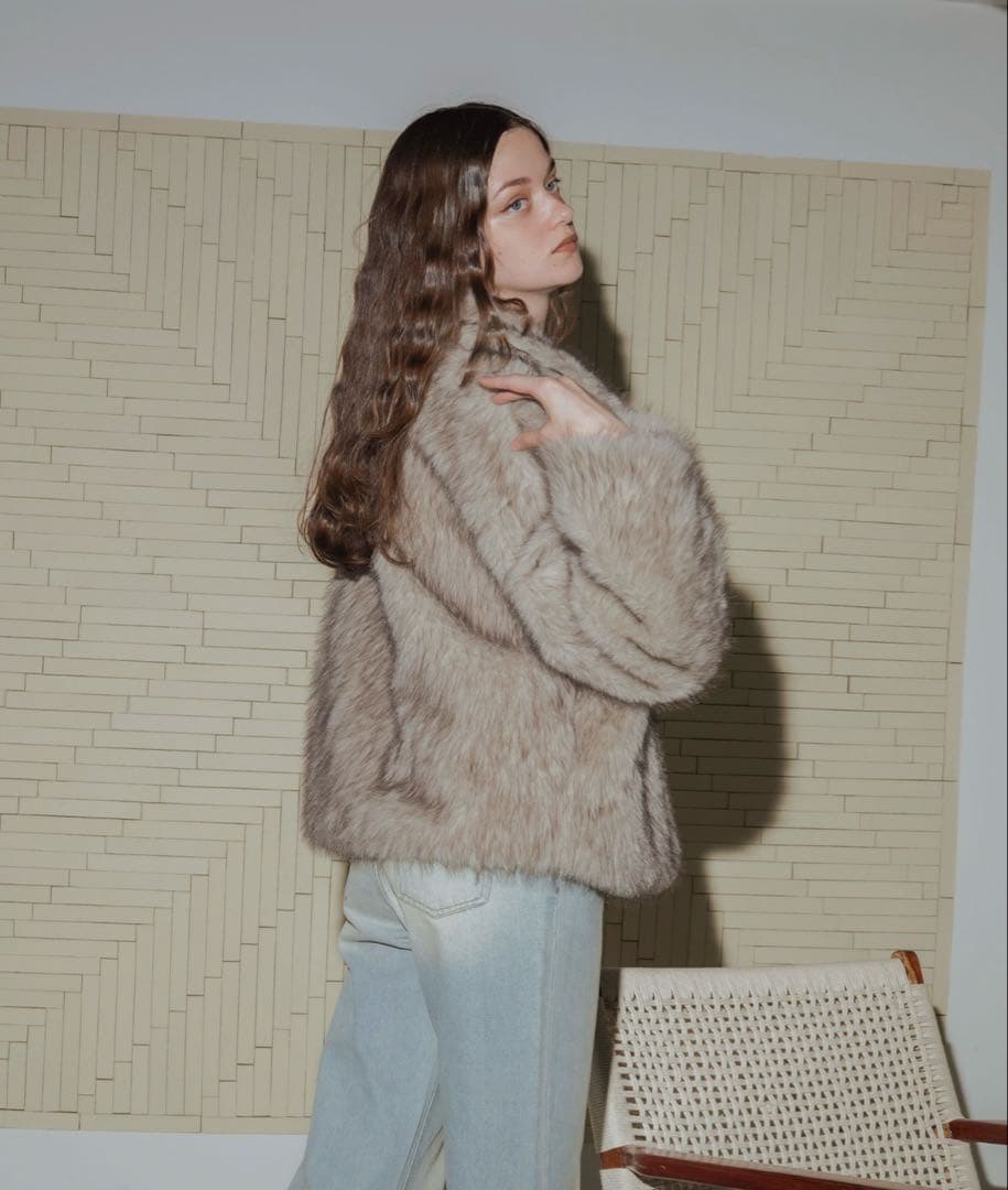 フェイクファーダブルジップジャケット