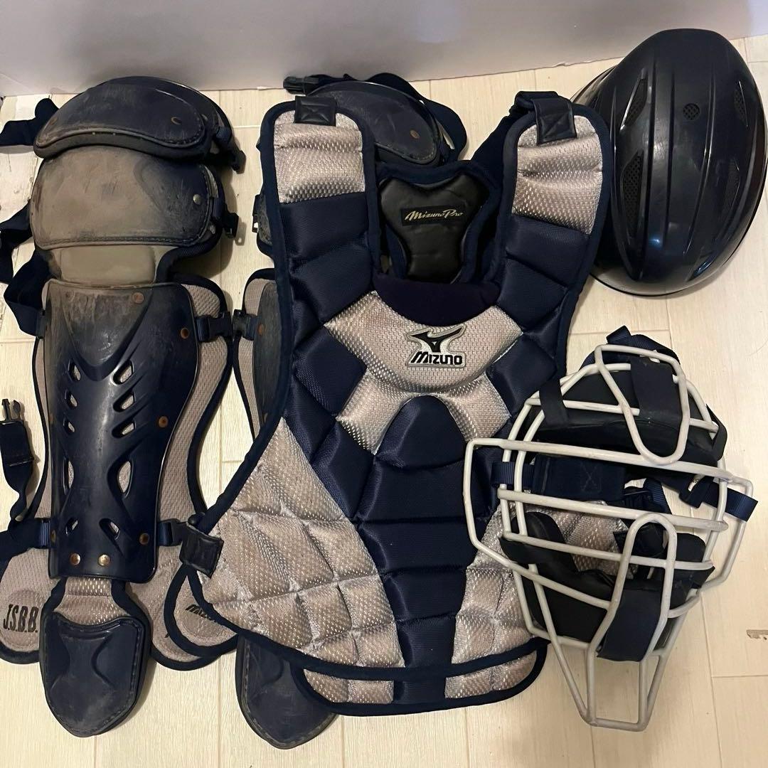 ミズノ キャッチャー 防具 プロテクター 野球 捕手 軟式用 軟式用 L セット