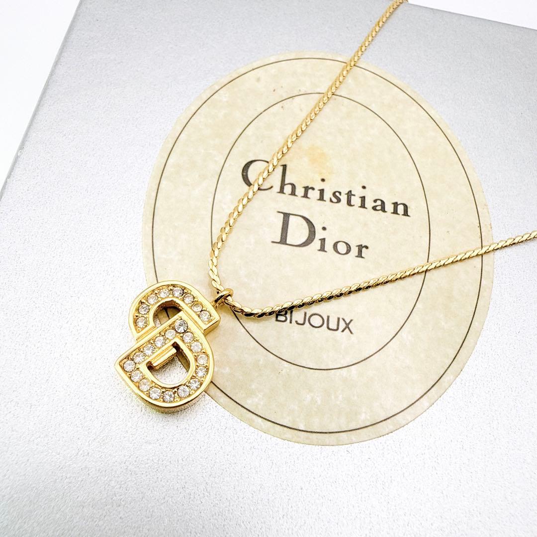2846-1 保存箱付き極美品✨　Dior　ネックレス　CD ロゴ　希少　刻印