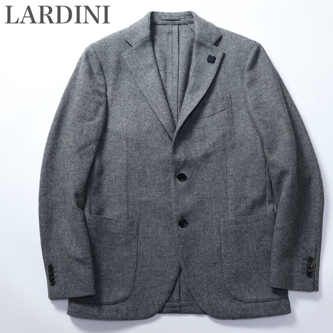 良品　LARDINI ラルディーニ　段返り　ウール　テーラードジャケット グレー
