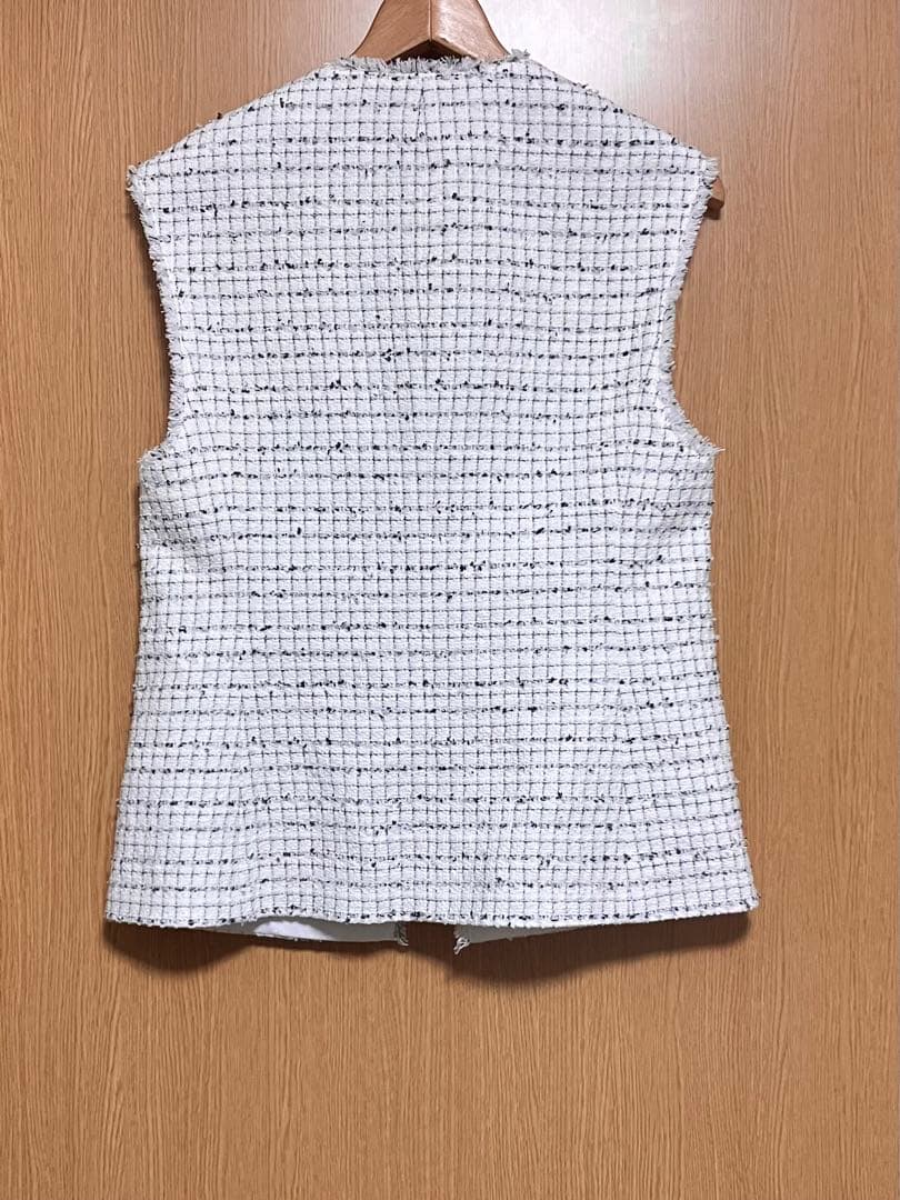 新品　アナイ　ミックスツィード　ジレ　ベスト　パール