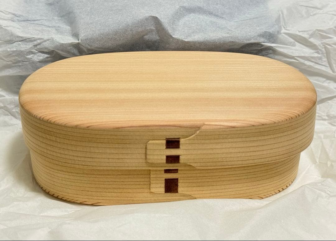 【新品未使用】柴田慶信商店　曲げわっぱ　白木 小判弁当箱　中