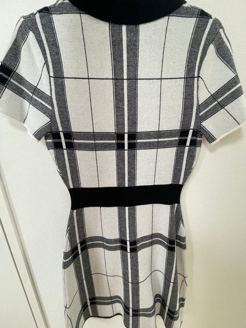 Randy カービープレイドニット ワンピース F-L