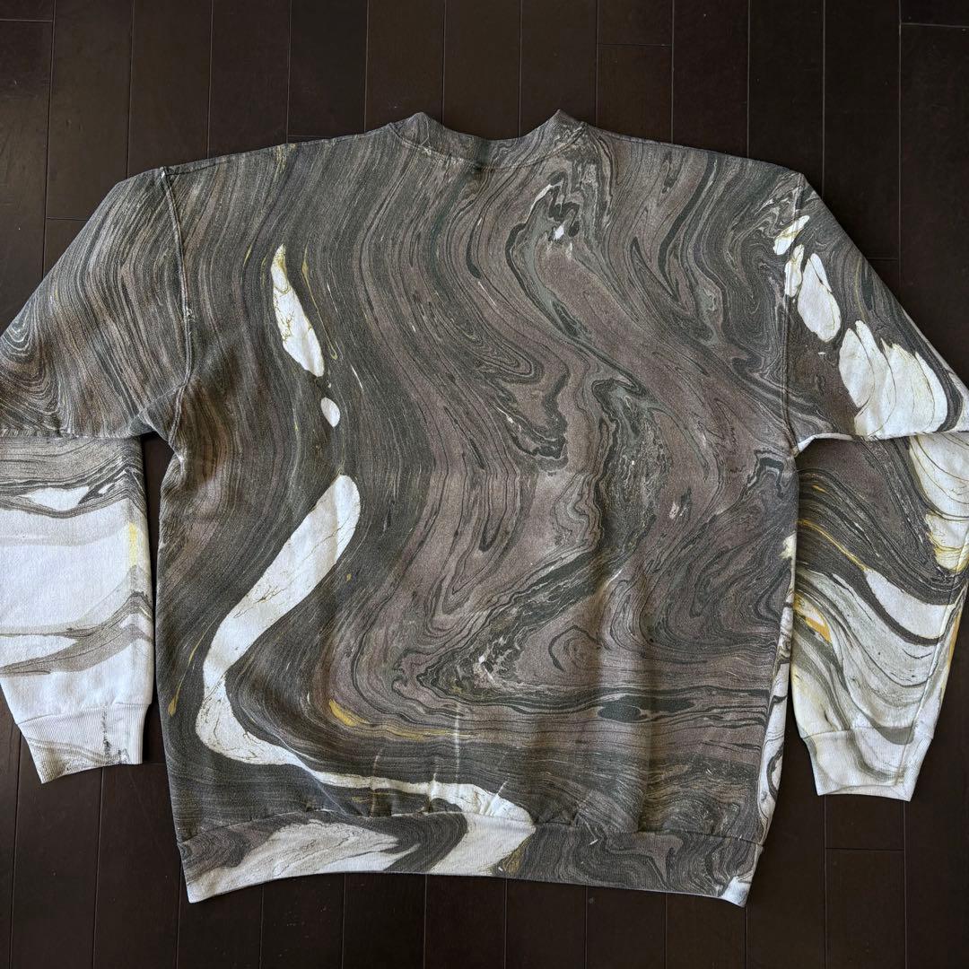 Z*様 Hanes 90s 00s マーブル 墨流し スウェット 水彩画 墨絵