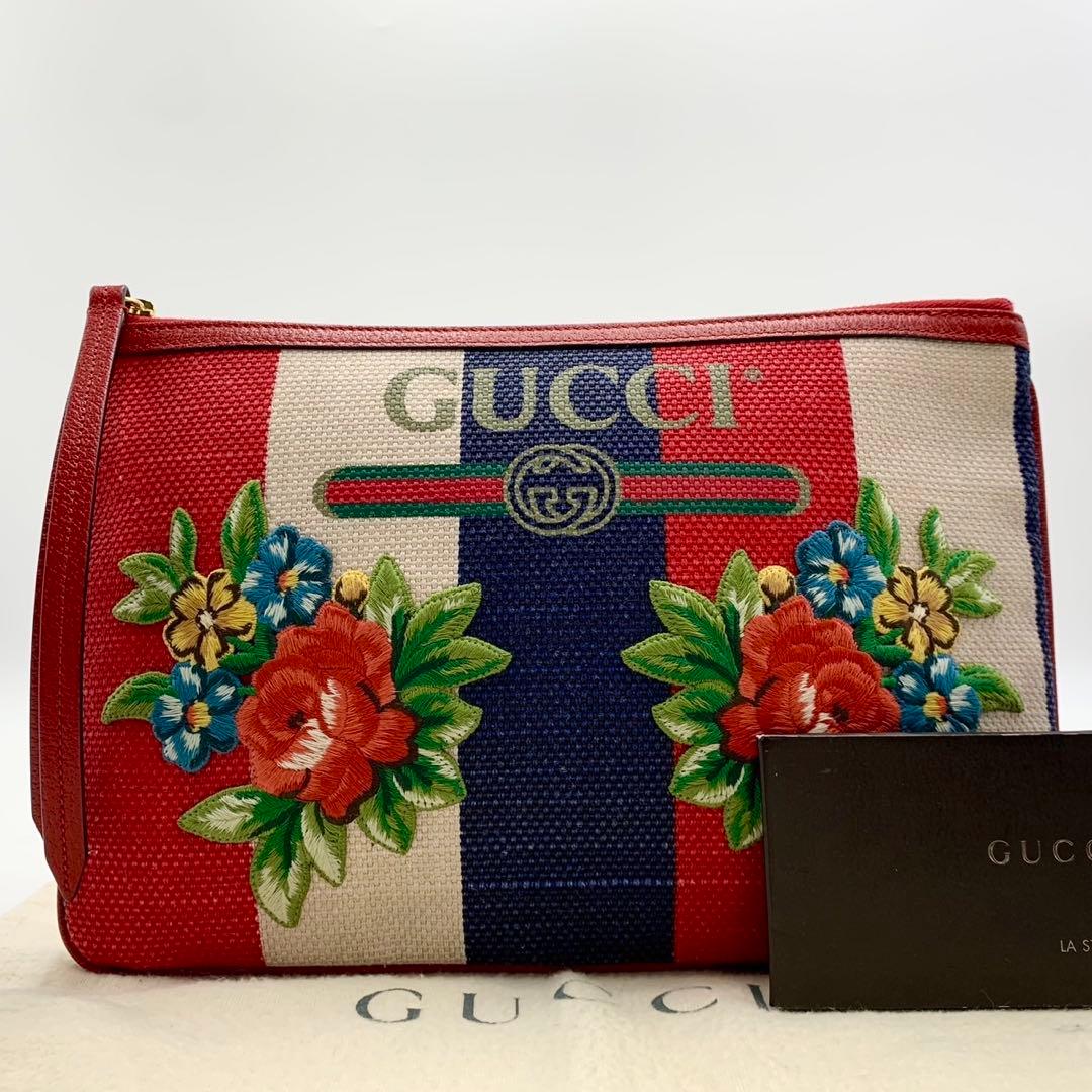 美品 GUCCI グッチ GGロゴ クラッチバッグ バイアデラ シルヴィ