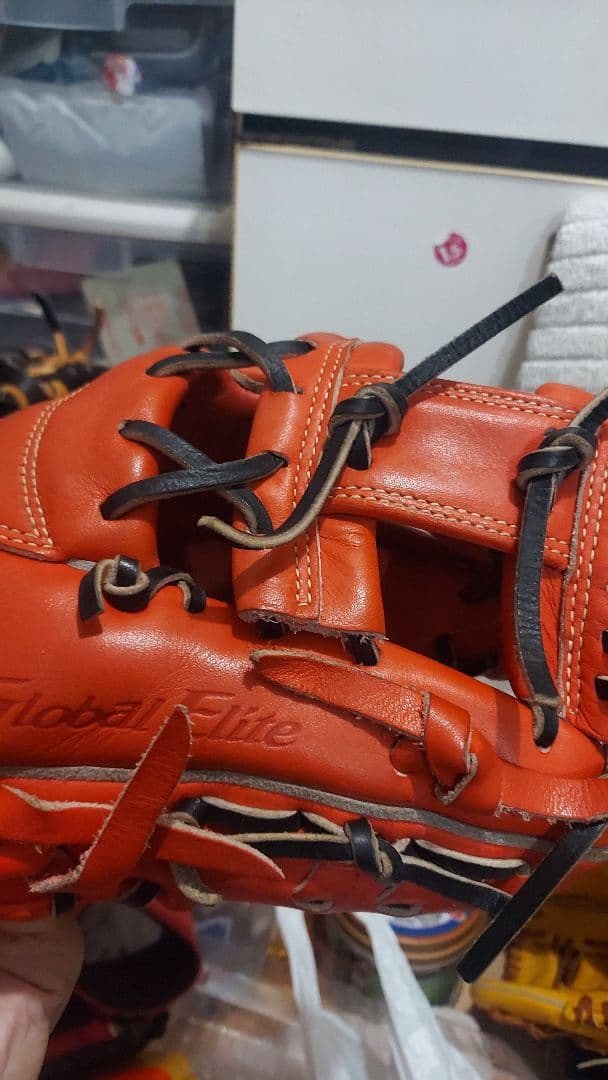 グローバルエリート 軟式　内野用　グローブ オレンジ