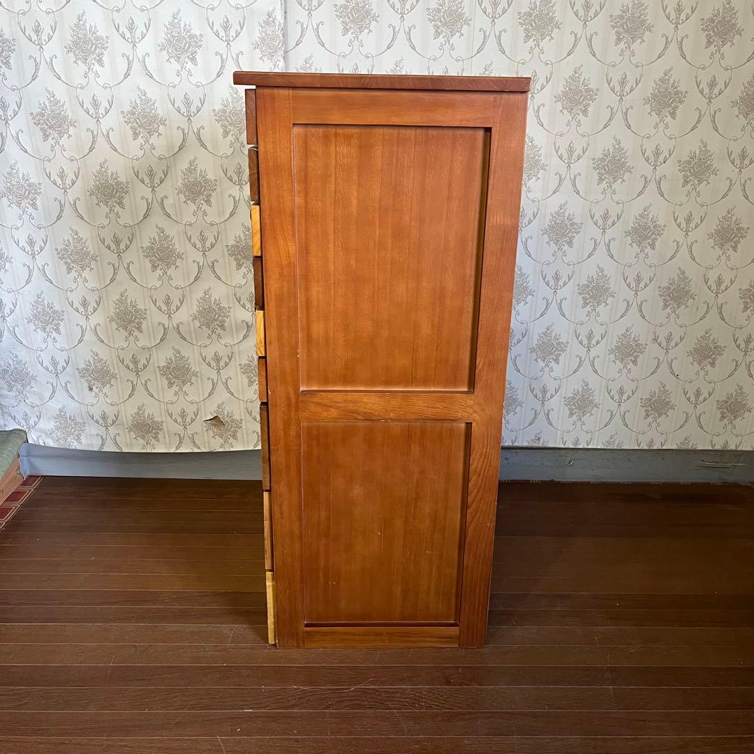 【アンティーク】木製 9杯 チェスト ナチュラルウッド 収納家具 カントリー