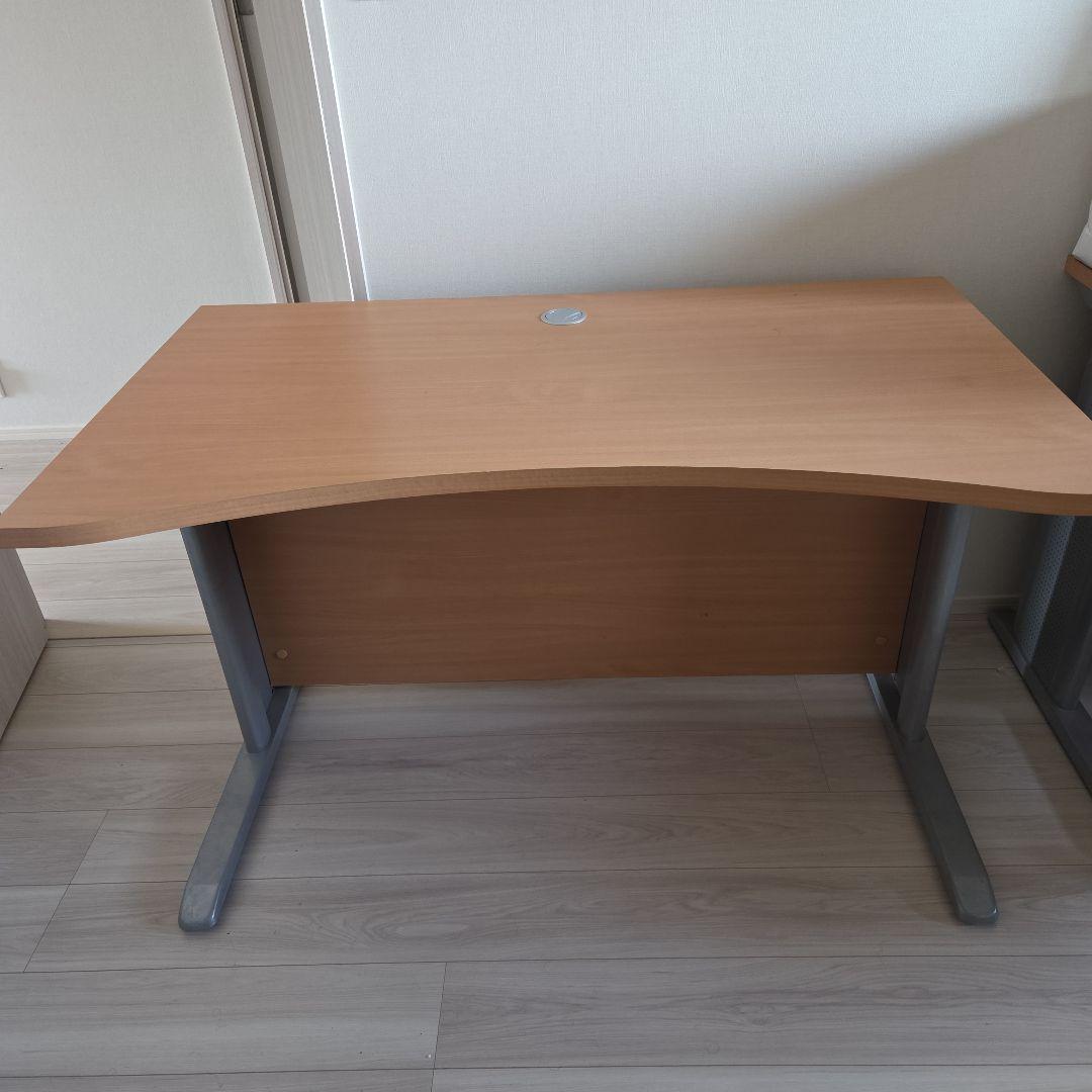 【最後の1台】木目調 曲線デザイン 事務机120cm